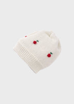 Cuffia Ciliegine Cotone Avorio CHERRY/CU corredino e abbigliamento neonato | NANU' BABY