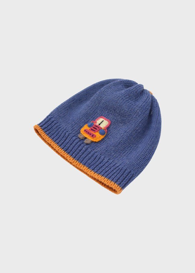 Cuffia Cotone Macchinina Blu CETIN/CU - B corredino e abbigliamento neonato | NANU' BABY