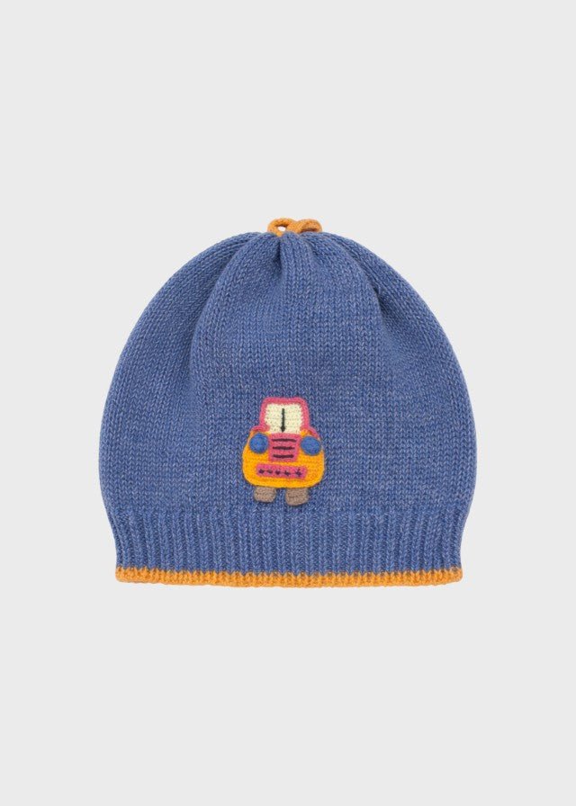 Cuffia Cotone Macchinina Blu CETIN/CU - B corredino e abbigliamento neonato | NANU' BABY