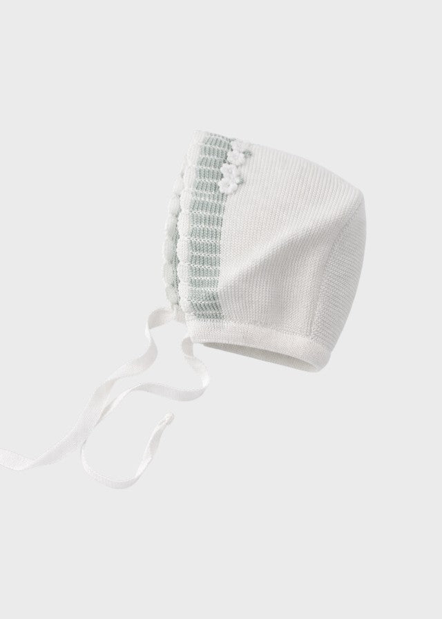 Cuffia Cotone Margherite Verde EK24CU/V corredino e abbigliamento neonato | NANU' BABY