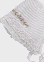 Cuffia Cotone Rosa Pesco EK13CU corredino e abbigliamento neonato | NANU' BABY