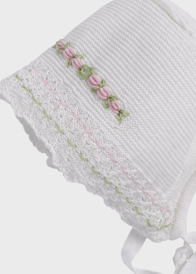 Cuffia Cotone Rosa Pesco EK13CU corredino e abbigliamento neonato | NANU' BABY