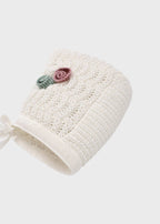 Cuffia Cotone Roselline Melograno EK17CU corredino e abbigliamento neonato | NANU' BABY