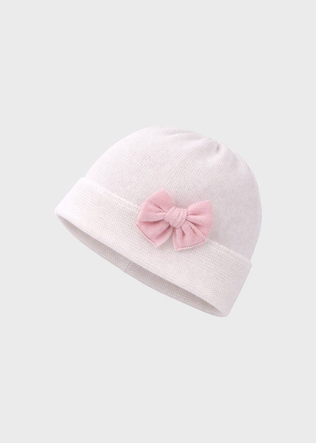 Cuffia Filo Cotone Fiocco Bianco 681 corredino e abbigliamento neonato | NANU' BABY