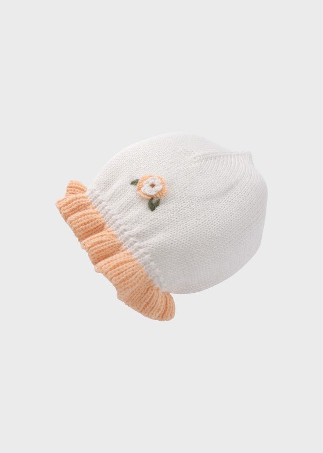 Cuffia Fiorellini Cotone Avorio PROVENZA/CU corredino e abbigliamento neonato | NANU' BABY