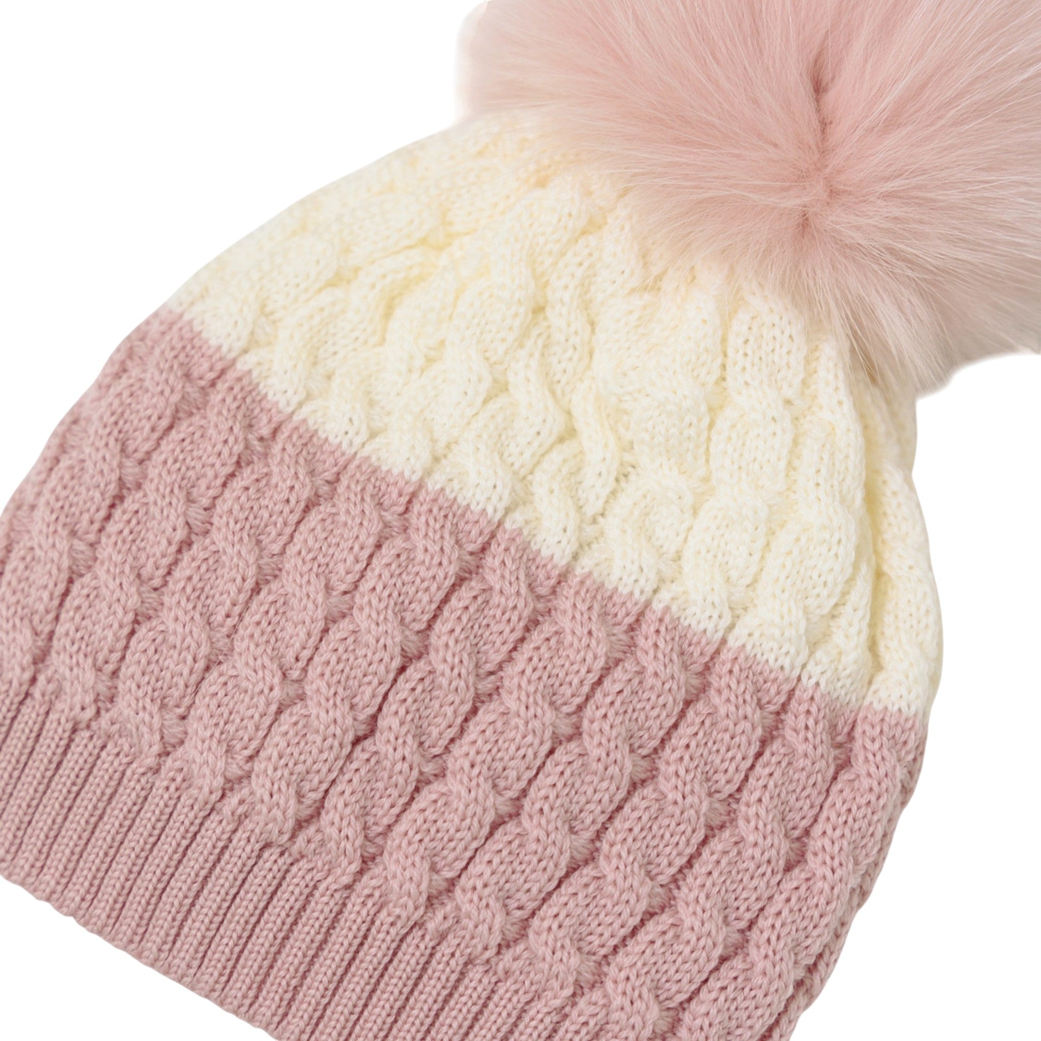 Cuffia Neonata Lana Vergine 100% Rosa IN6871/R corredino e abbigliamento neonato | NANU' BABY