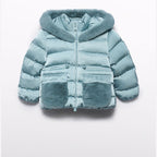 Giubbotto satinato pelo Bimba Verde 5849/16 -  NANU' BABY