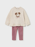 Pink girls' leggings and pullover set 2738/28