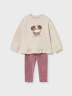 Pink girls' leggings and pullover set 2738/28