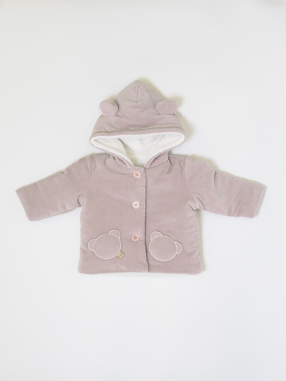 Cappottino con Cappuccio Orsetto Bimba ROSA IN5940/R -  NANU' BABY