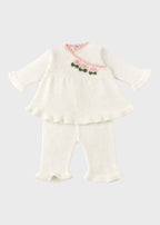 Completo nascita neonata cotone bianco rose ricamate a rilievo Made Italy PICCOLA GIUGGIOLA DELIZIA