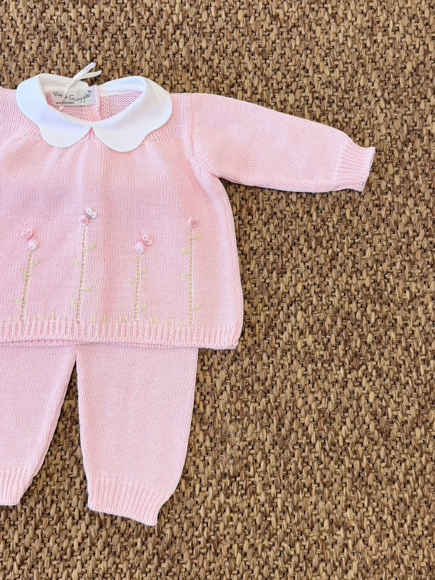 Completo nascita e Babbucce in maglia Neonata ROSA PICCI/CN-R