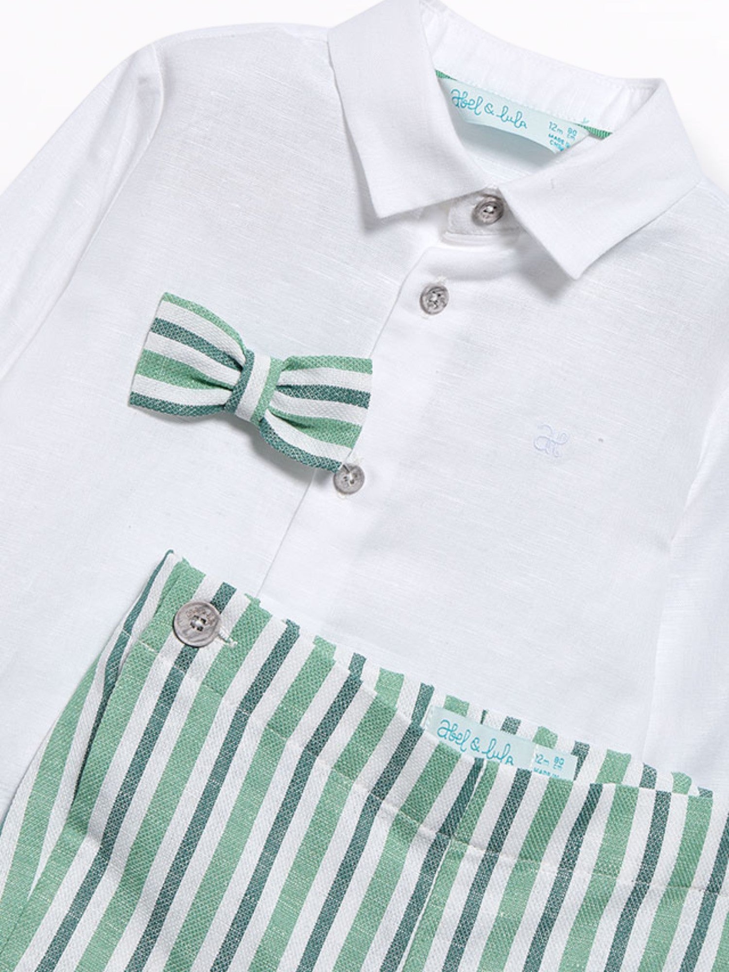 Completo bermuda camicia papillon Bimbo VERDE 5209 /6