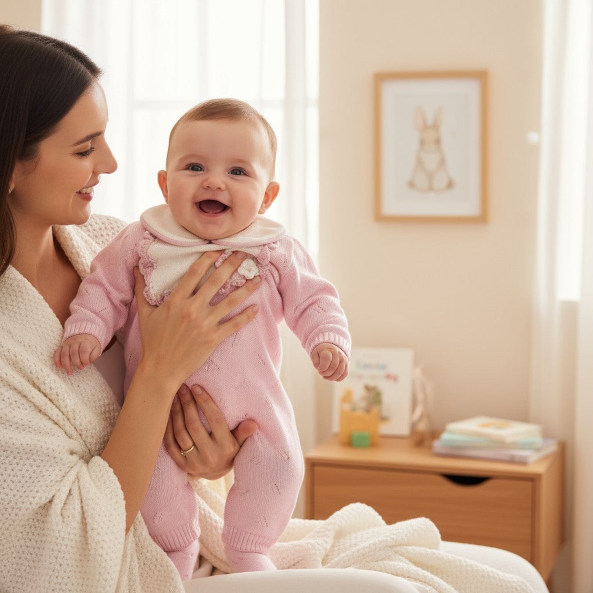Baby Girl Romper, Pink Flower 7781