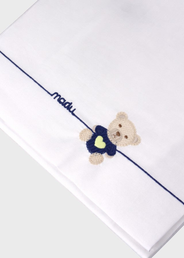 Lenzuolino Teddy Ricamato Blu EK60LE