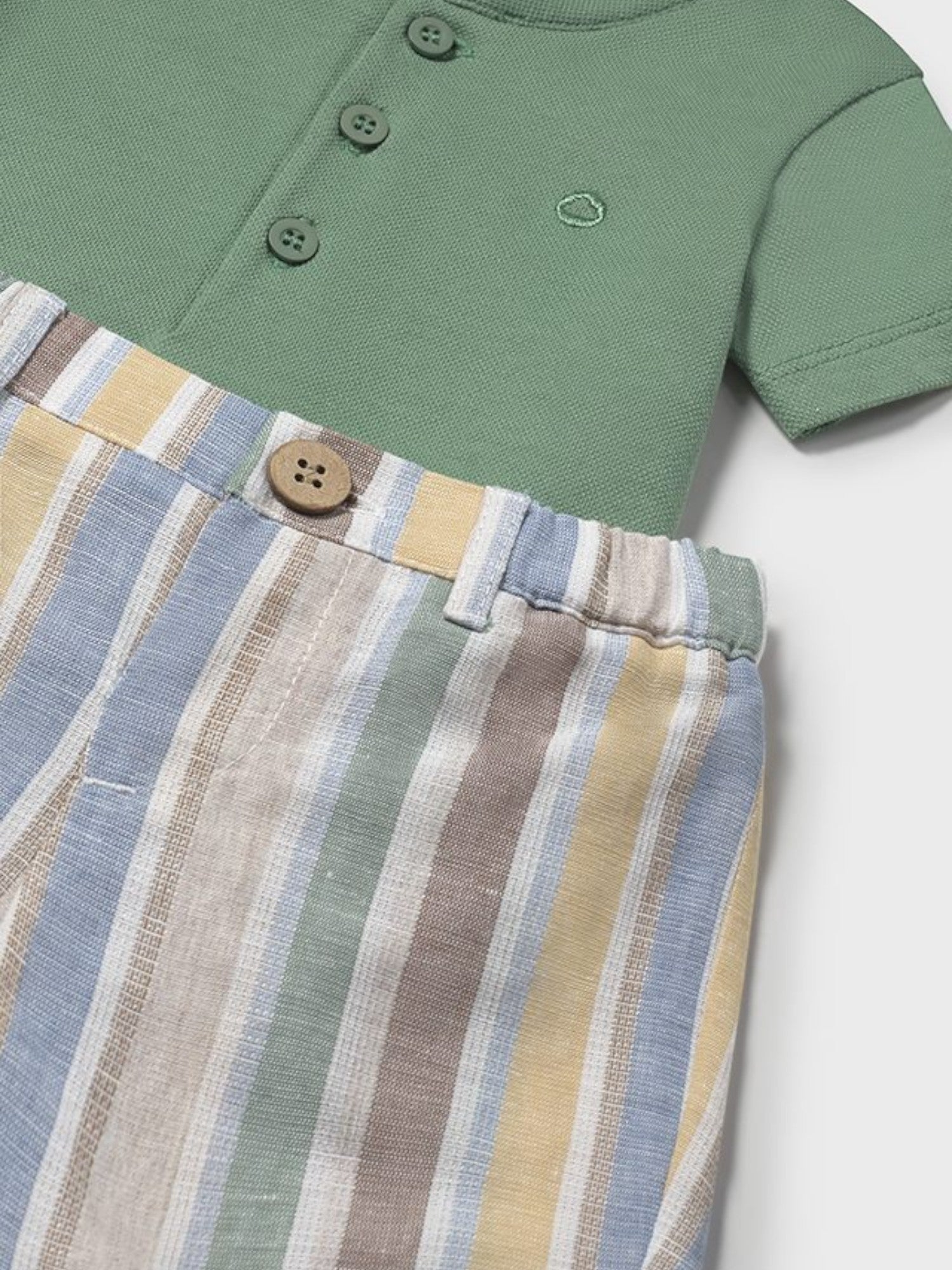 Completo pantalone  corto e polo Bimbo VERDE 1217 /V