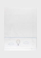 Set lenzuolino neonato cotone vaniglia cielo ricamo mongolfiera 3 pezzi culla lettino Made Italy MARLÙ EK50
