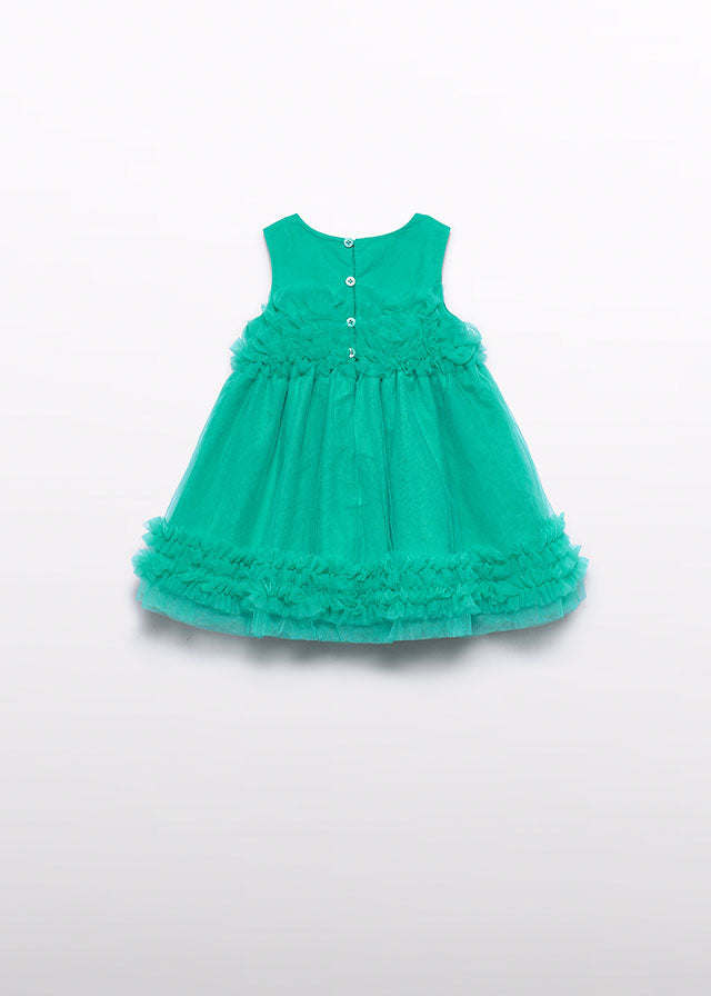 Abito Tulle Volan Verde 5014/93