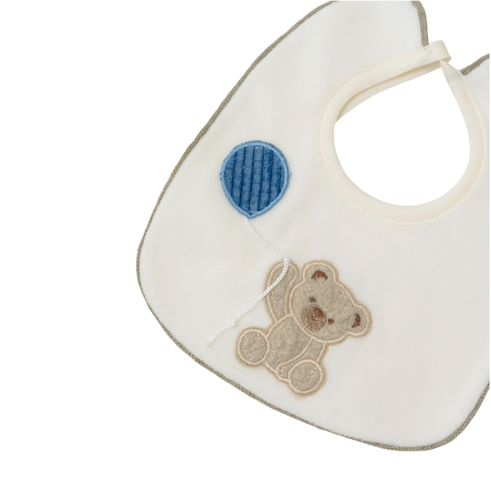 Baby Hat and Bib Set, Blue Chenille, SARTORIA DEI PICCOLI (code LR1110)