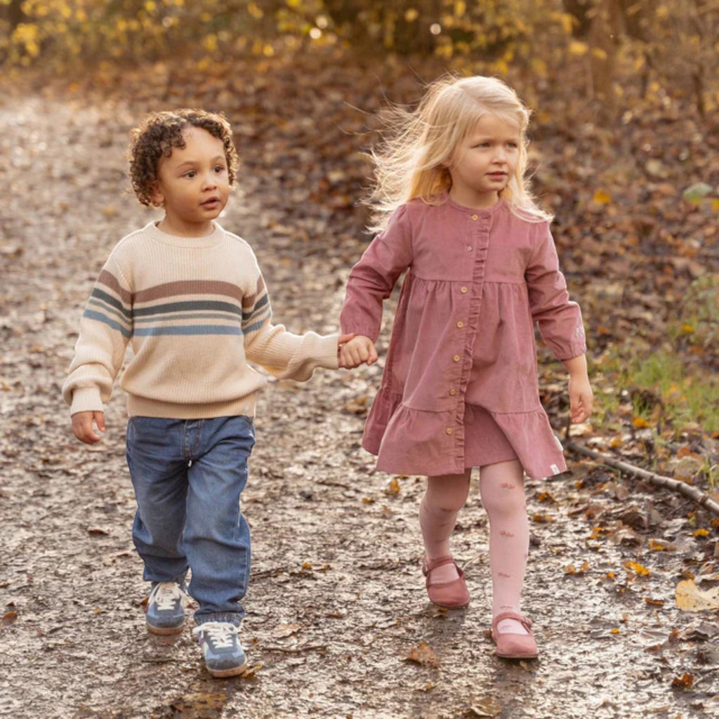 Maglione lavorato a maglia- Amici della foresta - Strisce Bimbo Avorio CL25092080