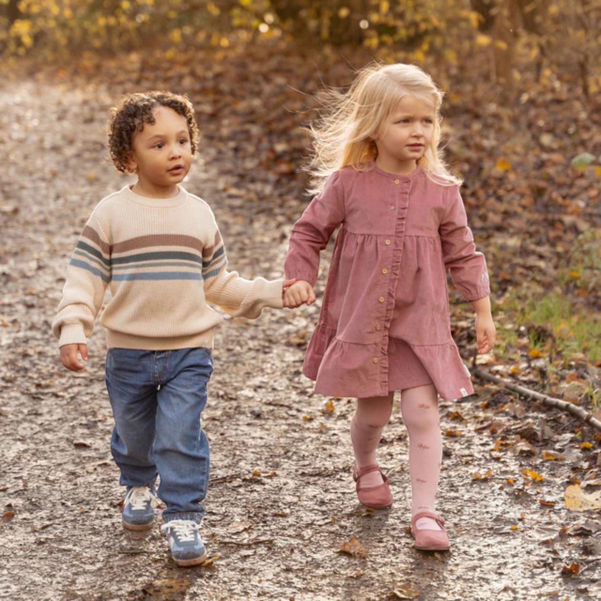 Knitted sweater - Forest Friends - Ivory Stripes Baby Boy CL25092080