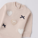 Ivory Winter Cotton Stretch Sweatshirt for Baby Girl 3F716/2911