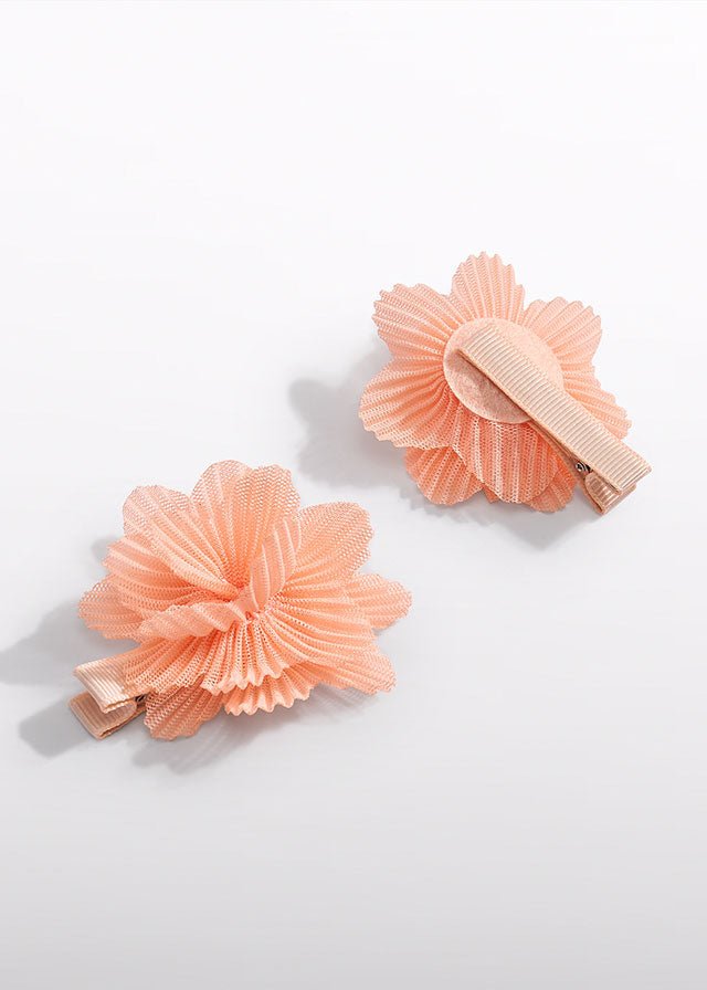 Fermagli Fiori Tulle Arancio 5467/65 corredino e abbigliamento neonato | NANU' BABY