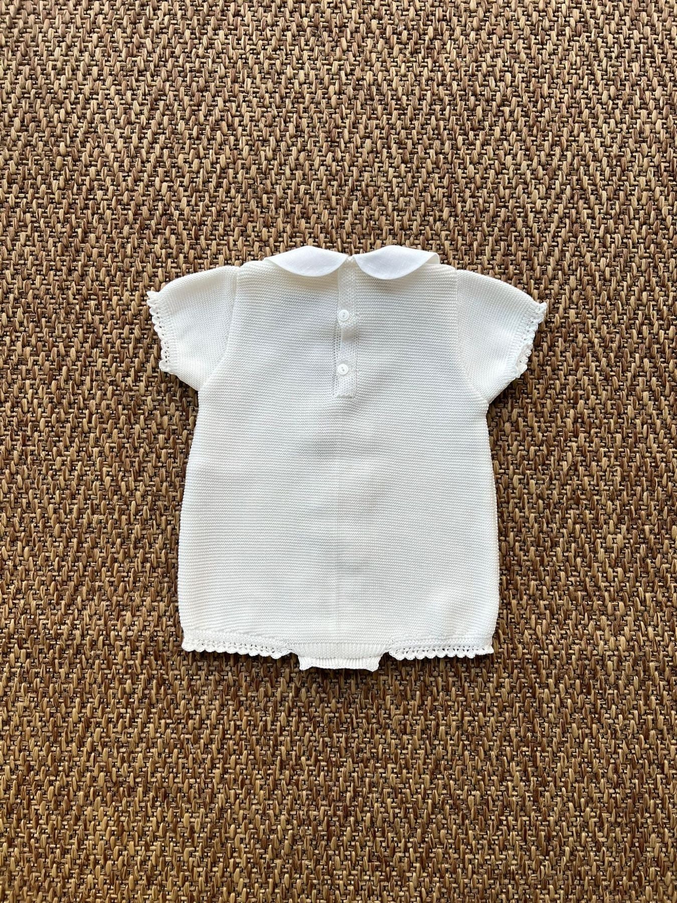 Tutina in filo di cotone corta Bimba VANIGLIA EP1115