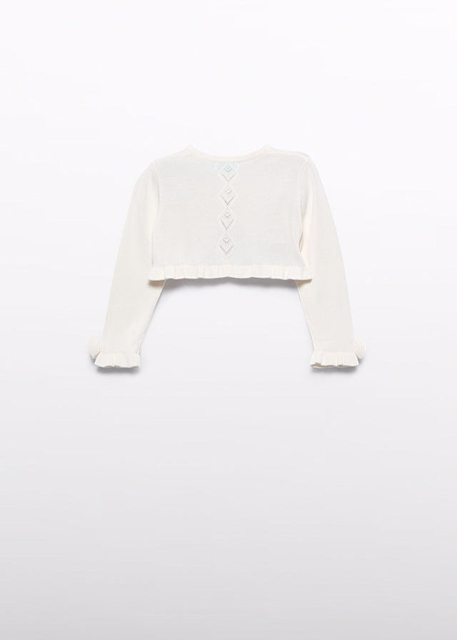 Cream Scalloped Flower Shrug 5381/12