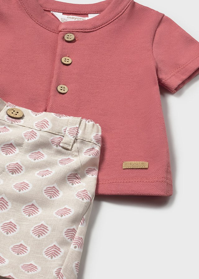 Completo Pantaloncini Polo Arancione 1281/48