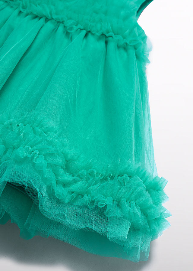 Abito Tulle Volan Verde 5014/93