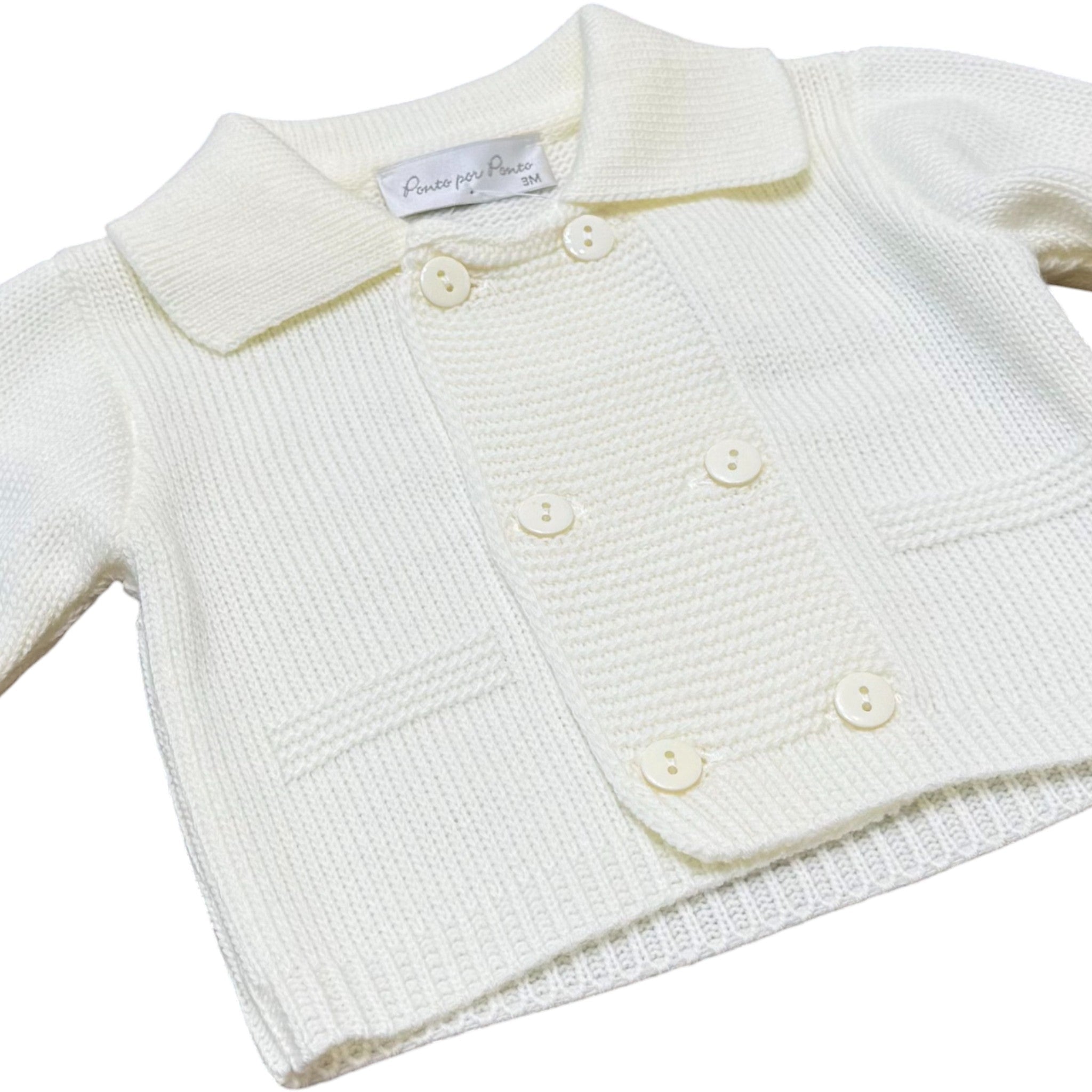 Giacca Cerimonia Bimbo Misto Cotone Perla - PONTO POR PONTO 3/878 corredino e abbigliamento neonato | NANU' BABY