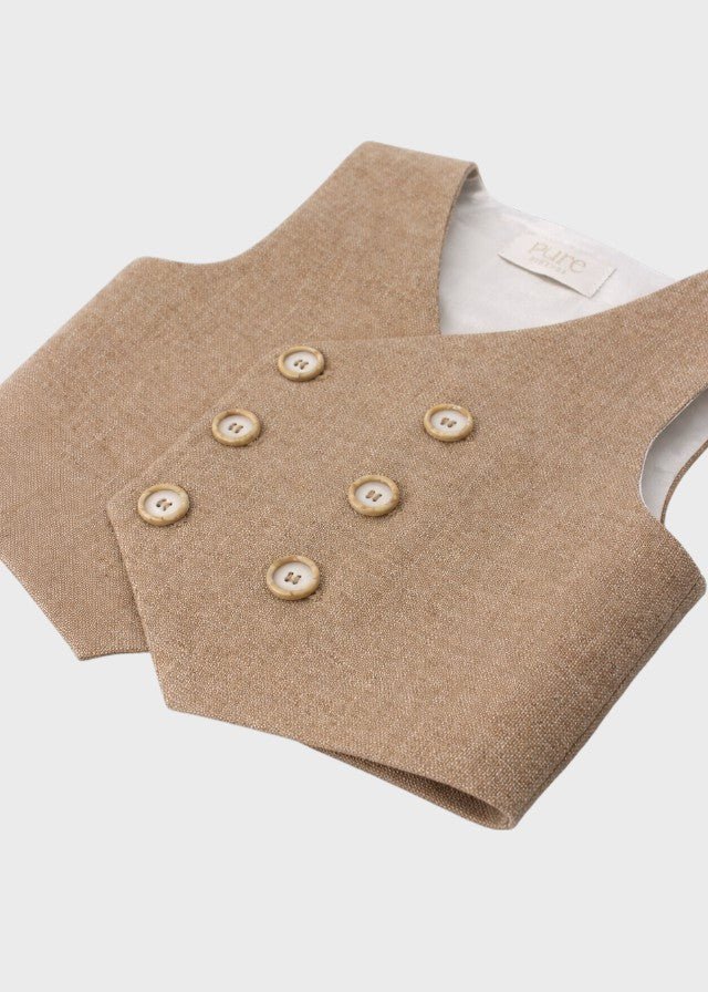 Gilet Lino Ecru PC05402 corredino e abbigliamento neonato | NANU' BABY