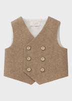 Gilet Lino Ecru PC05402 corredino e abbigliamento neonato | NANU' BABY
