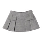 Pleated Twill Skirt for Girls, Grey, 3F730/8879