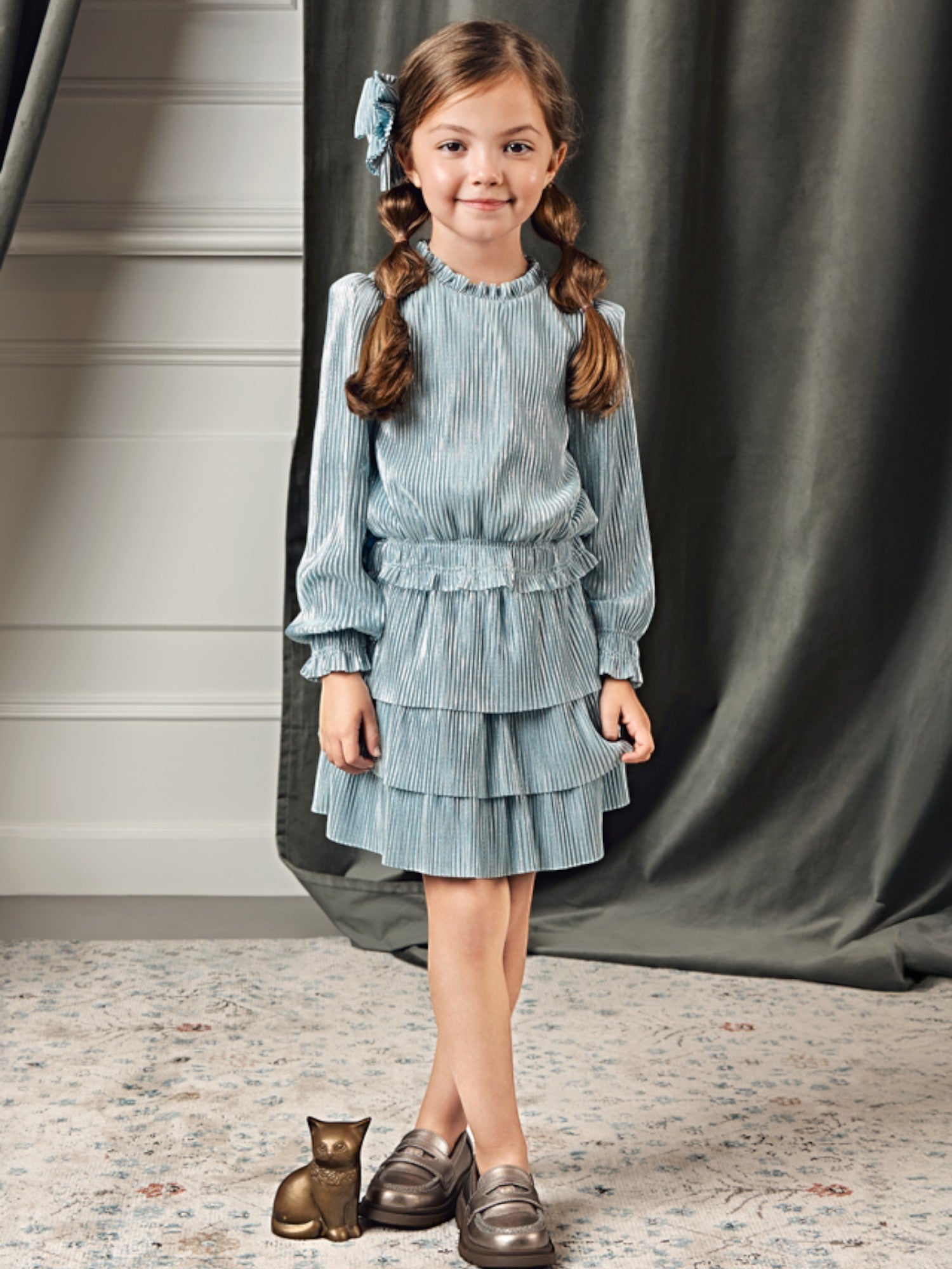 Compl. gonna plissettato Bimba Verde 5541/51 -  NANU' BABY
