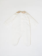 Vanillefarbener Baby-Body mit Teddybär und Luftballons IN7014BIS