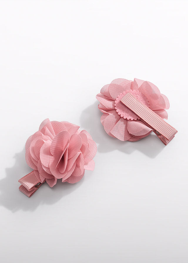 Pink Chiffon Flower Hair Clips 5470/49