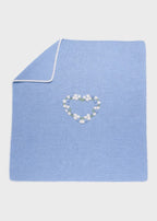 Blaue Herz-Baumwolldecke E29/1201