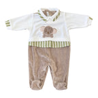 Grüner Chenille-Babyspielanzug von SARTORIA DEI PICCOLI (Code LT1113)
