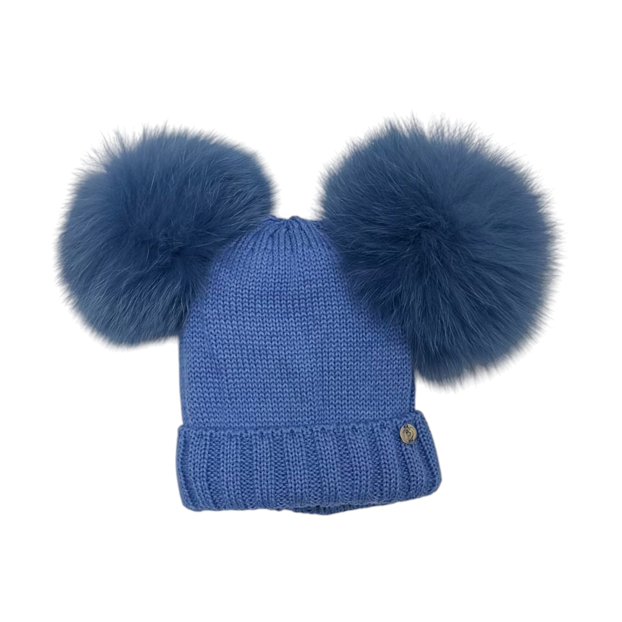 Cappello 2 Pom Pon Volpe Azzurro CT3440VA/A