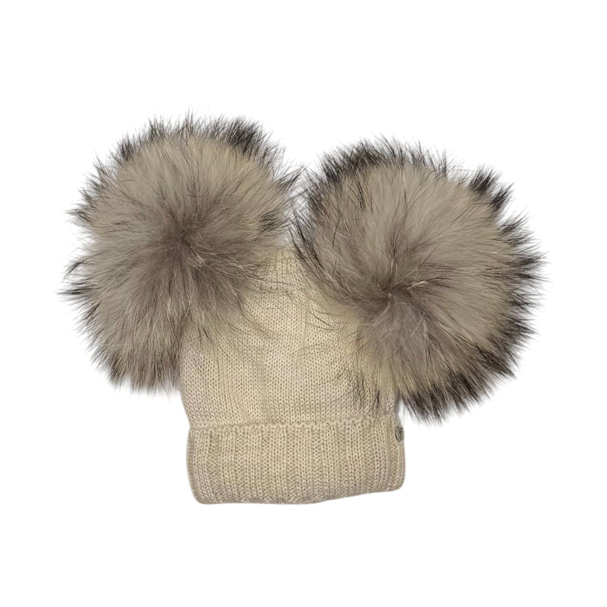 Cappello 2 Pom Pon Beige CT3440A