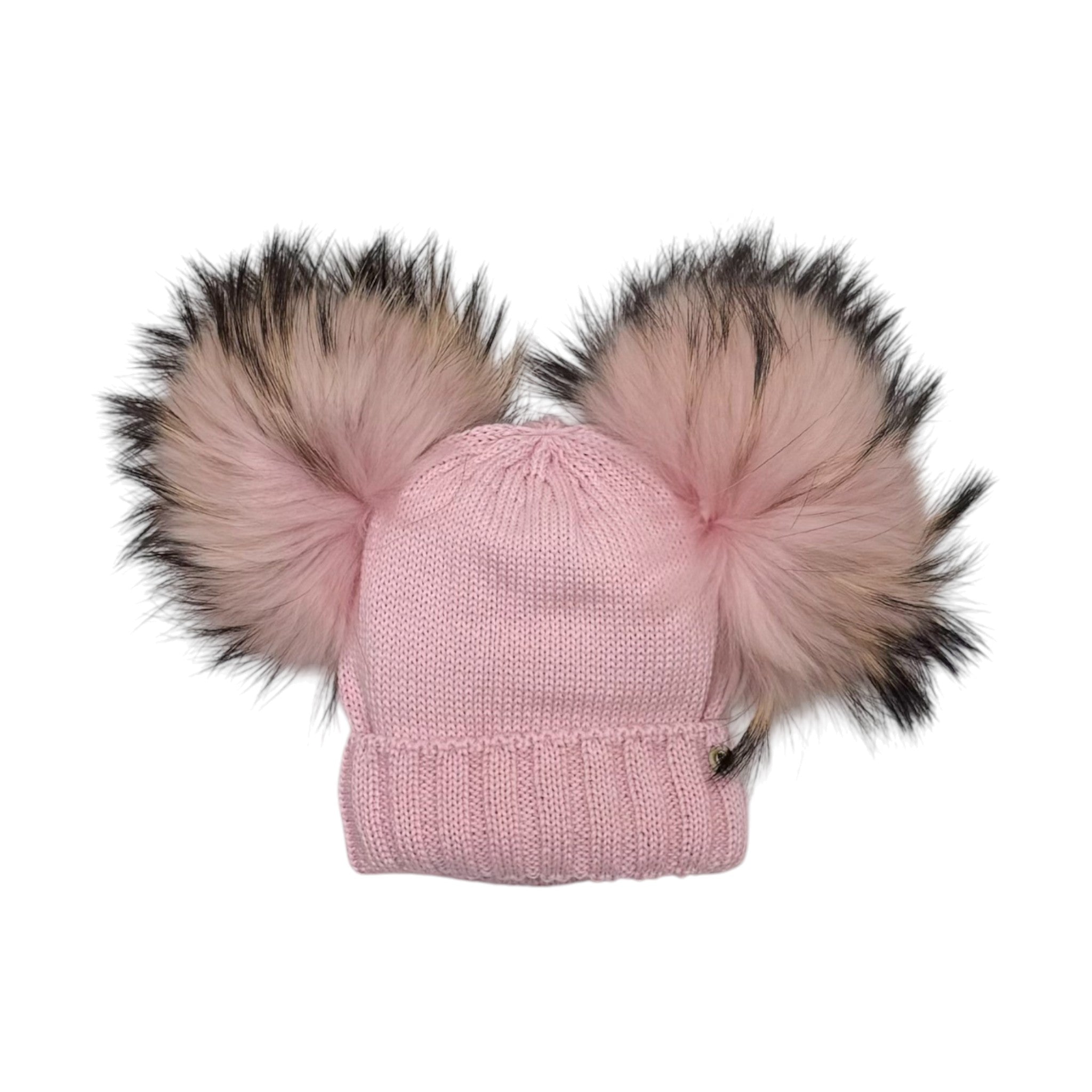 Cappello Tessuto 2 Pom Pon Rosa CT3440A/R