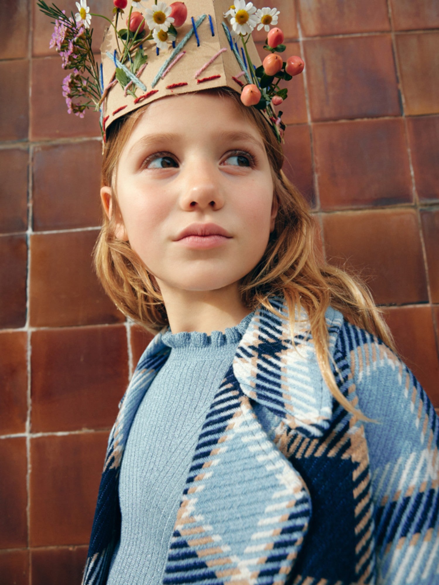 Cappotto a quadri Bimba CIELO 5845/4 -  NANU' BABY