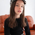 Dolcevita tricot costine comb Bimba Nero 5835/84 -  NANU' BABY