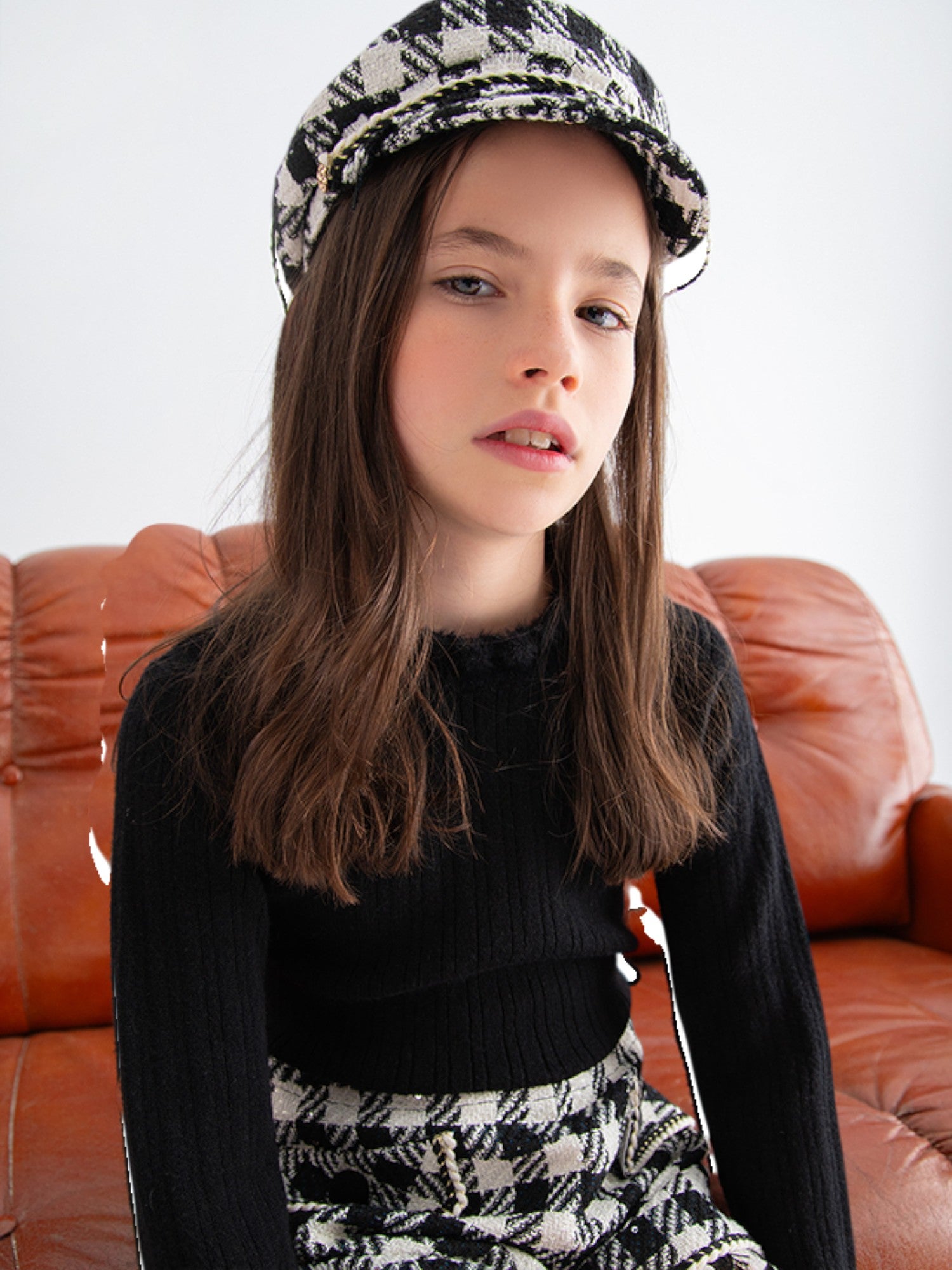 Dolcevita tricot costine comb Bimba Nero 5835/84 -  NANU' BABY