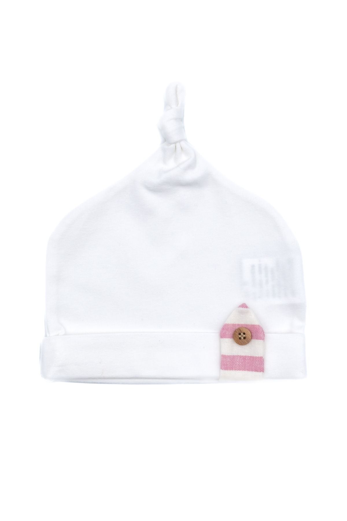 Cuffia Bottoncino Neonata PANNA EL5173