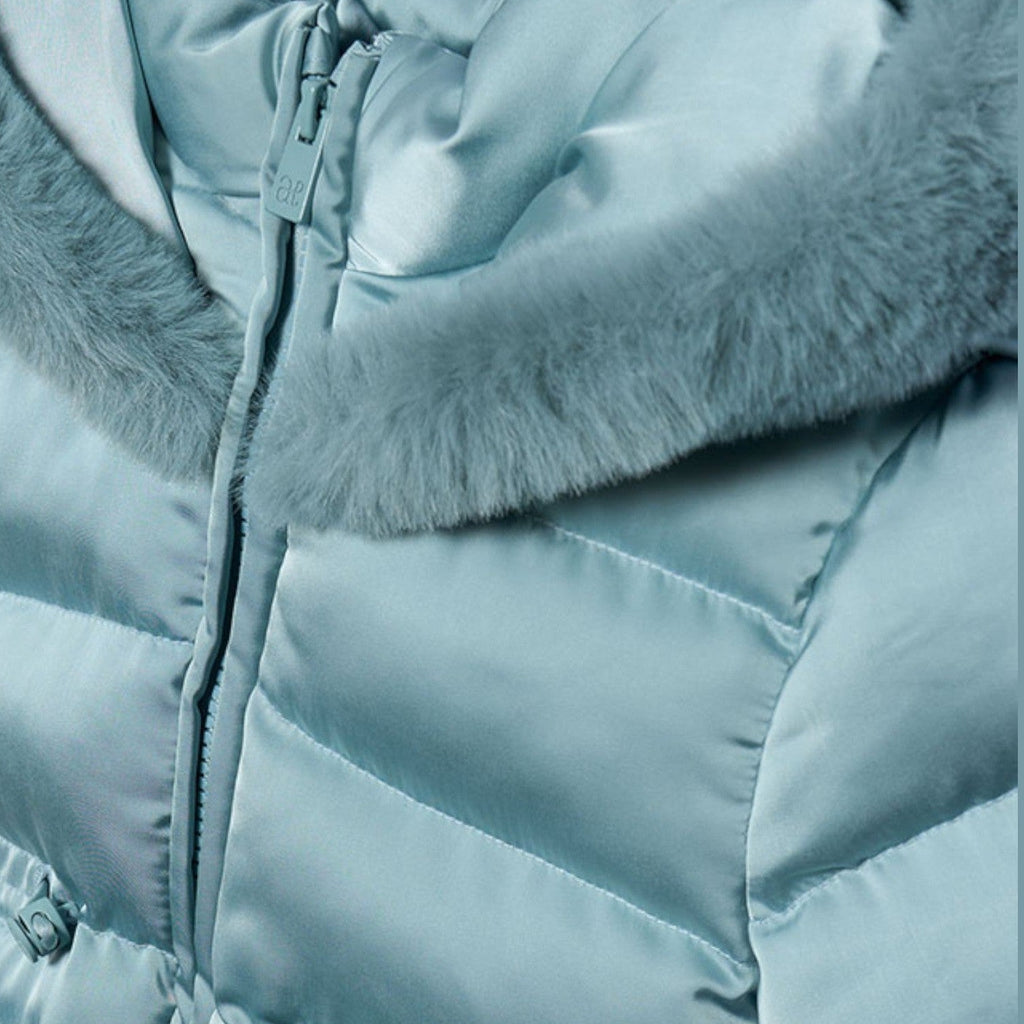 Giubbotto satinato pelo Bimba Verde 5849/16 -  NANU' BABY