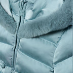 Giubbotto satinato pelo Bimba Verde 5849/16 -  NANU' BABY