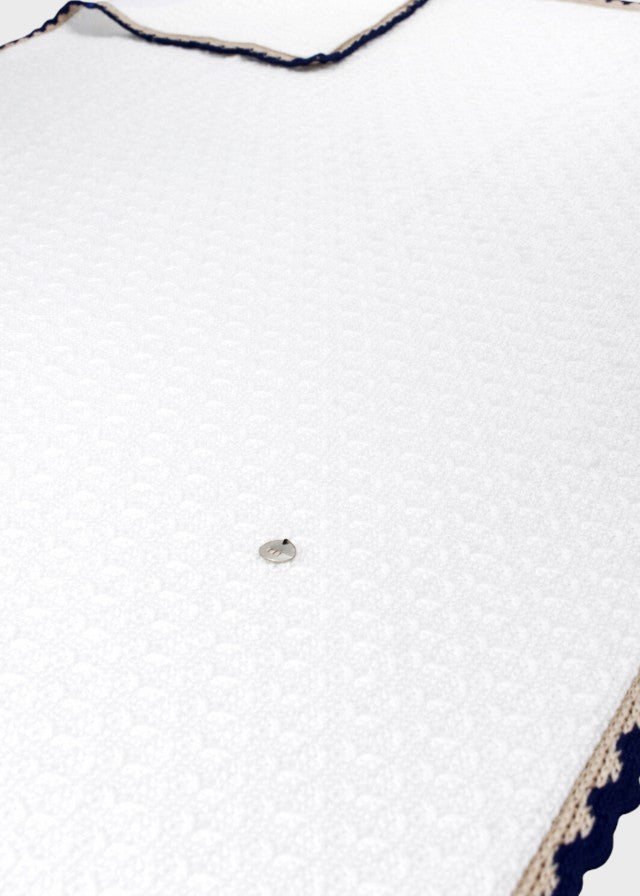 Coperta Cotone Bianco Blu Sabbia EK5880